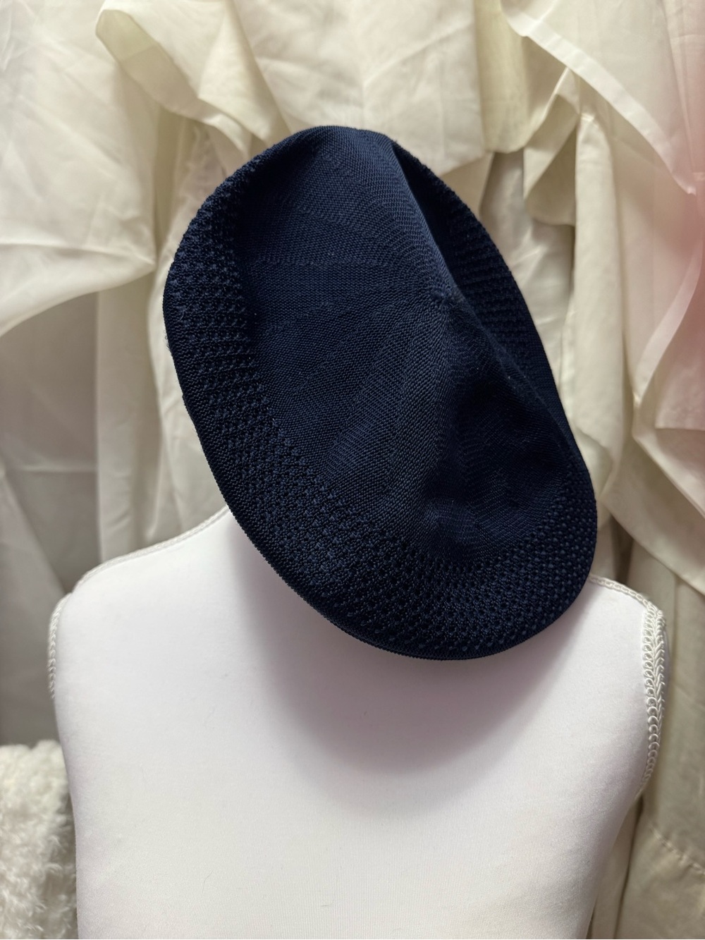 Men's Dark Navy Knit Beret Hat